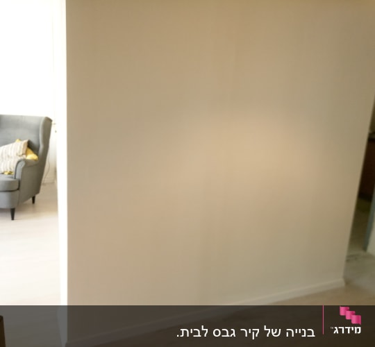קיר גבס לבן עם פאנל רצפה